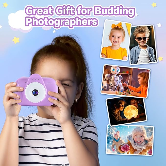 Kids Camera Digital Camera for Girls Age 3-8, 1080P Toddler Camera for Kids with 32GB SD Card, Toddler Girls Toys Age 6-8, Girl Toys for Ages 5-7