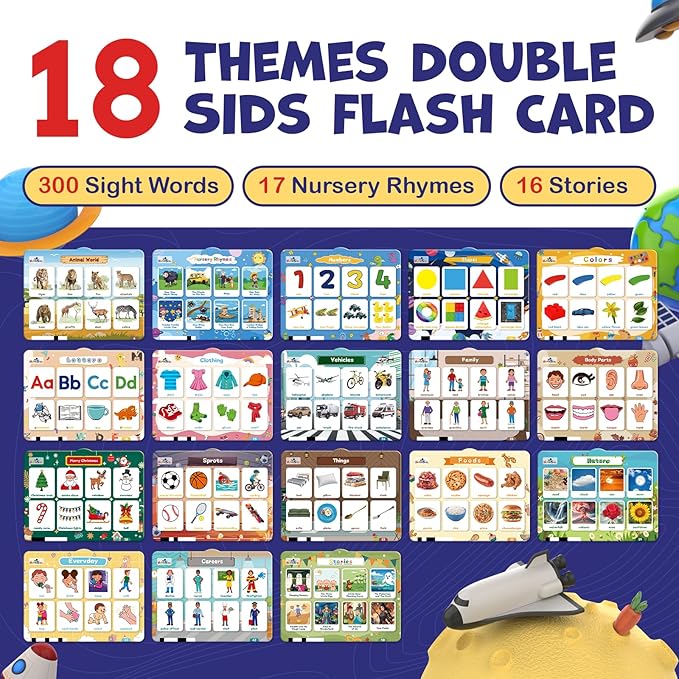 Astro Pad, Toddler Interactive Learning Toys Ages 3 4 5 6, Kids Speech Therapy Educational Tablet Includes Sight Words, Nursery Rhymes, Stories, Perfect Christmas,Birthday Gift for Boys Girls