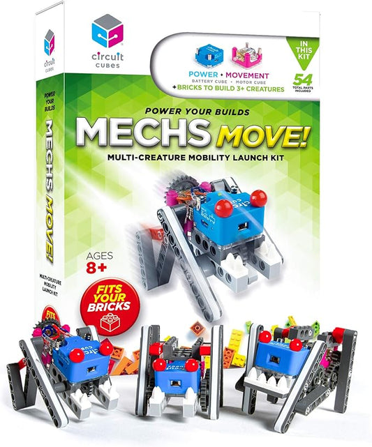 Circuit Cubes Mechs Move! Multi-Creature Mobility Launch Kit - Engineering STEM Kit for Children and Adults