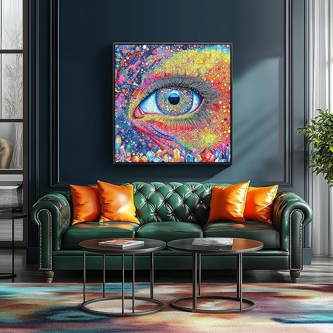 Blueforest 500 Piece Jigsaw Puzzle for Adults - Abstract Rainbow Eye & Crystal Design | Challenging Art Puzzle for Relaxation & Creativity （20x20 Inches）