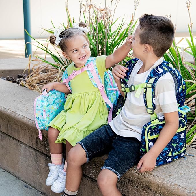 mibasies Boys Backpack: Large Kids Backpack Boys for Elementary School with Laptop Compartment - Galaxy Dinosaur