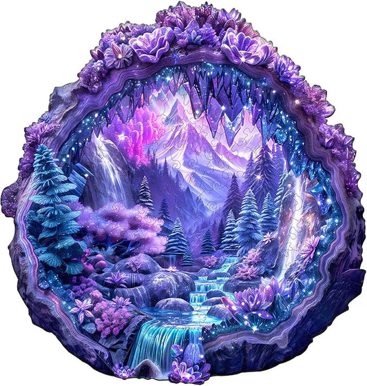 Jigfoxy Wooden Puzzle for Adults, Crystal Jigsaw Puzzles for Adult, Unique Animal Shape Wood Cut Puzzles, Christmas Thanksgiving Gifts for Friends Family (S-8.5 * 8.1in-100pcs)