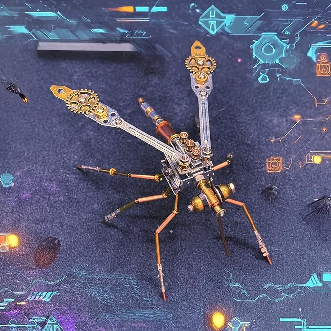 Steampunk Metal Insect Bug Mechanical Steampunk Sculpture Steampunk Mechanical Insect Clockwork 3D Steampunk Metal Puzzle Kits for Adults (Mechanical Mosquito Y)