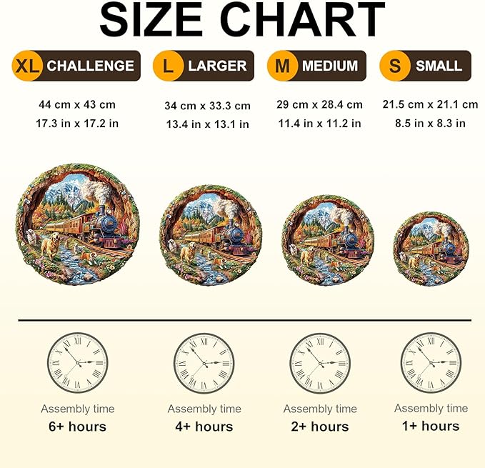 KAAYEE Wooden Puzzles for Adults, 3D Visual Effect Dogs Racing Against Trains Wooden Jigsaw Puzzle Unique Shape Wood Puzzle Adult, 3D Effect Flat Puzzle Birthday Family Games (S-8.5 * 8.3in-100pcs)
