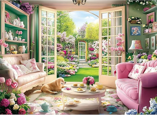 300 Piece Puzzles for Adults, Jigsaw Puzzles 300 Pieces for Adults Kids Building Flowers Puzzle Recycled Cardboard Jigsaw Puzzle Challenging Puzzles Game Family Activity Gift Toy 20.5x15inch