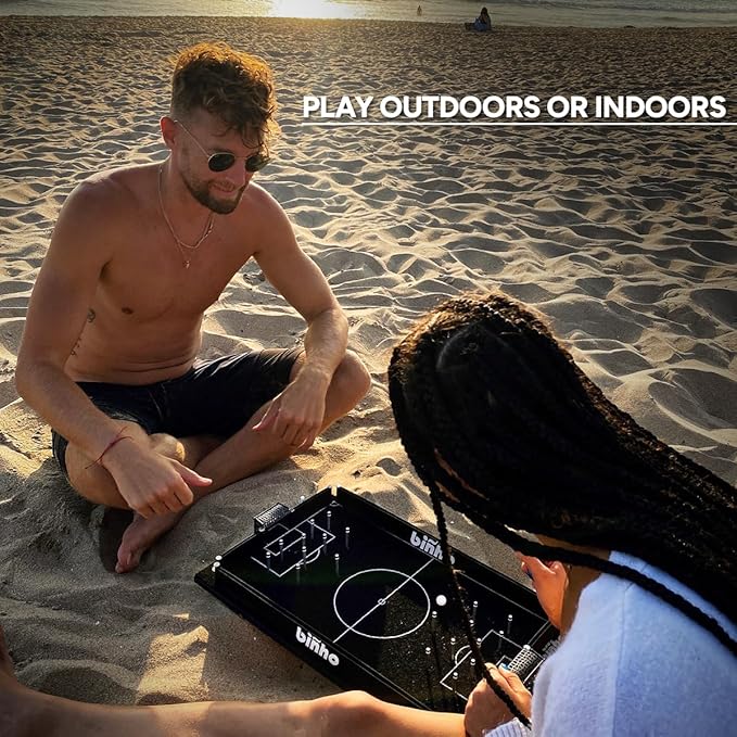 Binho Board Classic Board Game - 2-Player Fast-Paced Finger Flick Pinball Family Board Games - Portable Tabletop Sports Game Set for Any Occasion