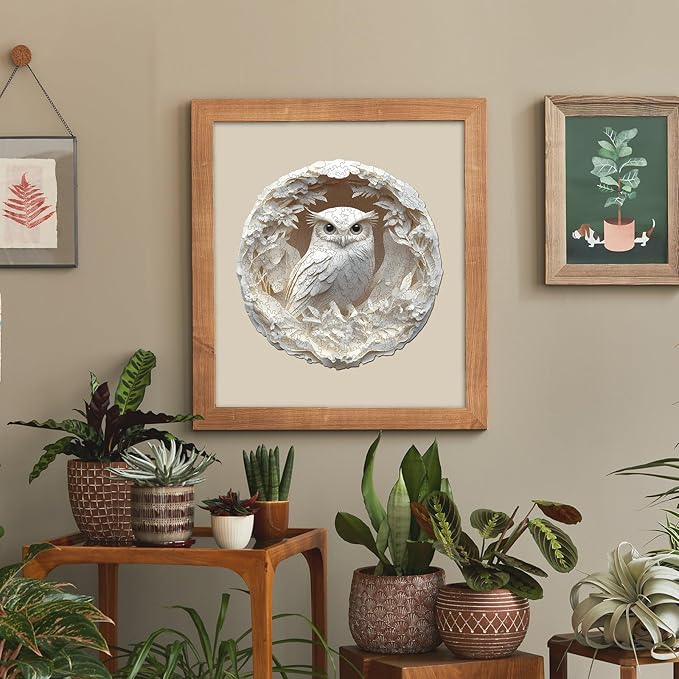 Jigfoxy Wooden Puzzles for Adults, Visual 3D Owl Wood Puzzles Adult, Unique Animal Shape Wooden Jigsaw Puzzles for Adults, Birthday Gifts for Puzzle Lovers, Family (M-11.4 * 11.2in-200pcs)
