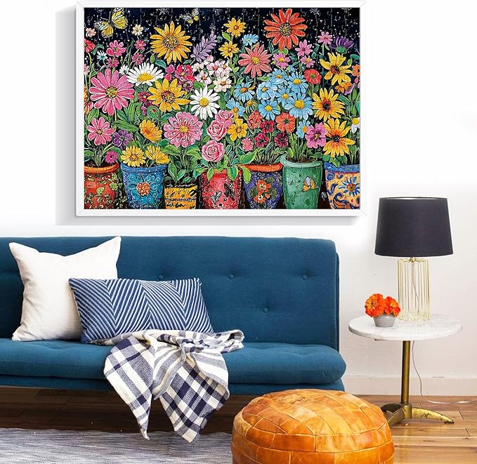 300 Piece Puzzles for Adults,Butterfly Flower Jigsaw Puzzle for Adults Kids Elderly,Large Piece Floral Puzzle for Kids Age 8-10 10-12,Fantasy Nature Landscape Puzzle,Family Game Great Gift 20.5x15in