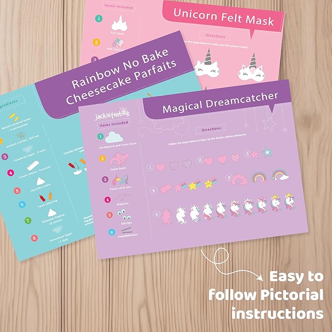 jackinthebox Unicorn Crafts for Kids Ages 5-8, 6-in-1 Gifts for Girls, Craft Kit, Toys, Arts and Crafts for Girls Aged 5 6 7 8 Years