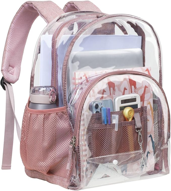 PACKISM Clear Backpack - 17 inch Heavy Duty Clear Backpacks for School, Large Transparent Bookbag for Students (Age 12+)