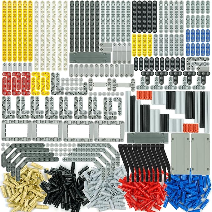 582pcs Technical Parts and Pieces Beams Axles Connectors Bricks Sets, Compatible with Technical, Chassis Frame Liftarm and Pins Building Blocks Accessories Robot Kits Bulk Toys