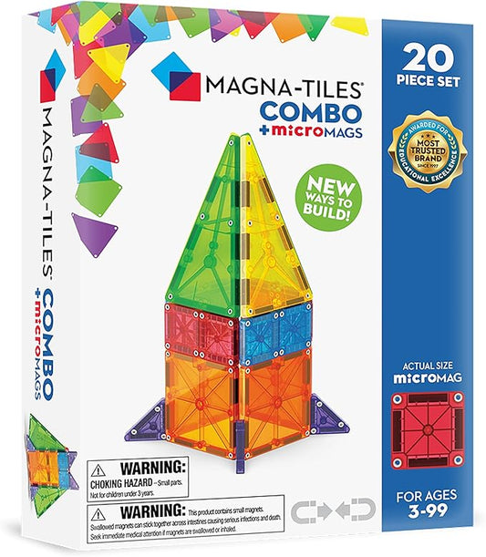 MAGNA-TILES Combo 20-Piece Magnetic Construction Set, The Original Magnetic Building Brand