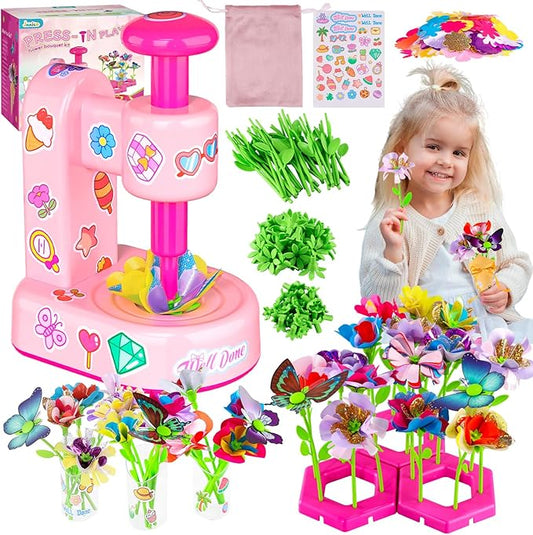 DIY Art Flower Toys, 278PCS Arts and Crafts Kit for Kids 4-6-8-12, Flowers Toys for Girls 4 5 6 7 8 9 10 Years Old, Birthday Halloween Ideas for Girl Ages 4 5 6 7 8