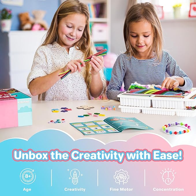 ROBOTIME Ultimate Craft Kit for Kids Ages 8-12 | Largest Pack | 1600+ Pieces Deluxe Arts and Crafts Supplies | Screen-Free Activities for Kids | Gift Ideas for Girls & Boys