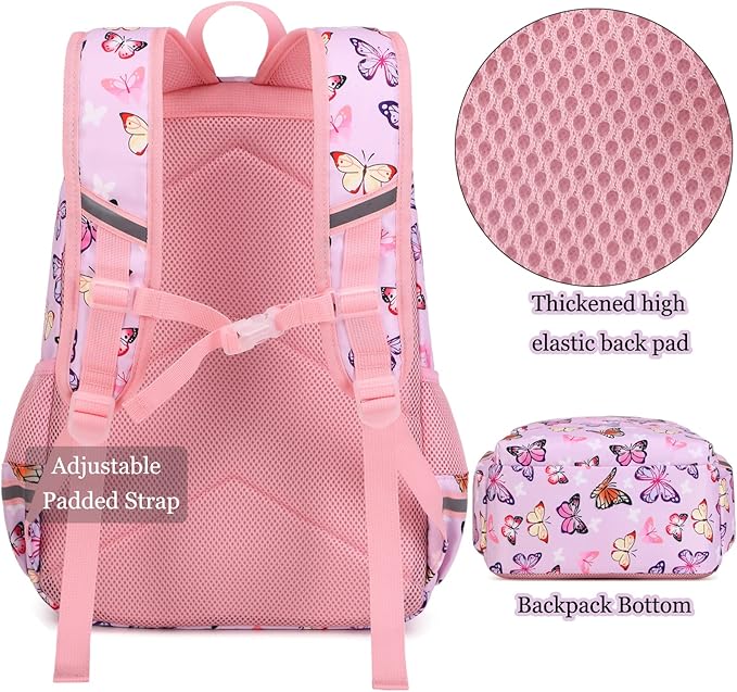 JIANYA Backpack for School Girls Kids Backpack with Lunch Bag Lightweight Bookbag School Bag for Elementary Girl