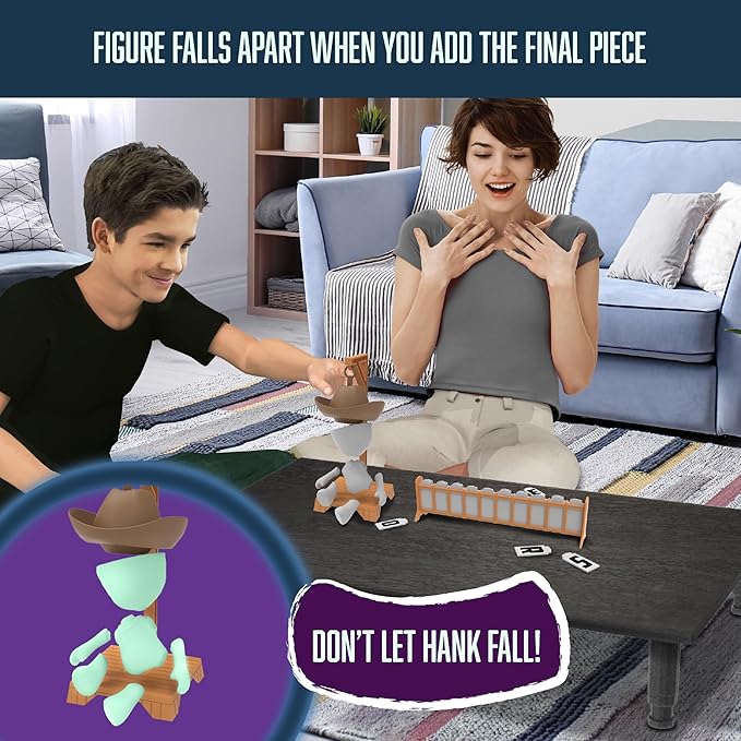 Fotorama Hankman Glow, Magnetic Hangman Mystery Word Guessing Game for Kids & Families, Glow in The Dark Travel Game, Guess Who Before Hank Falls