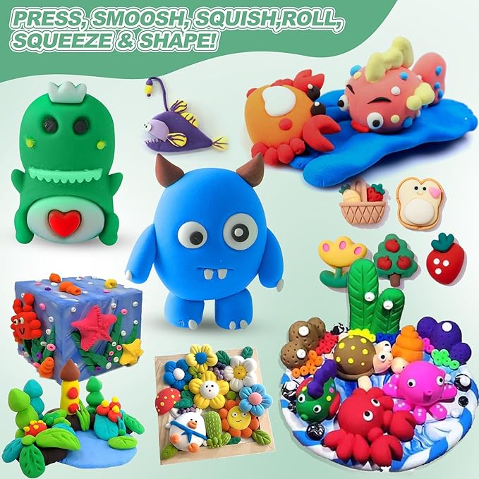 ARTPAR Air Dry Clay 66 Colors, Modeling Clay for Kids, Model Magic DIY Molding Clay Kit with Sculpting Tools, Soft & Ultra Light, Art and Crafts for Boys and Girls 3-12 Years Old.