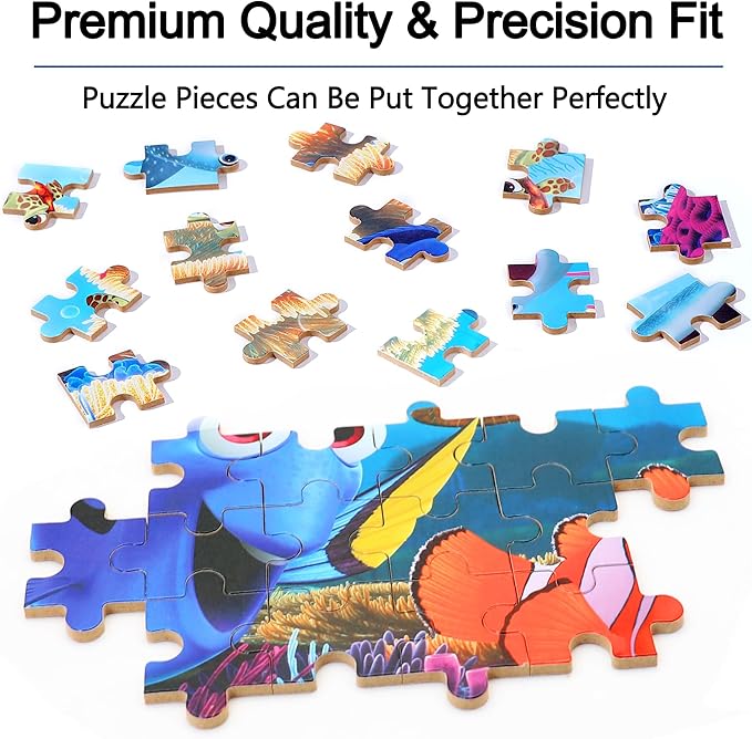 LELEMON Ocean Puzzles for Kids Ages 4-6,Underwater World 60 Piece Puzzles for Kids Ages 4-8,Children Jigsaw Puzzles in a Metal Box,Educational Learning Puzzle Toys for Girls and Boys