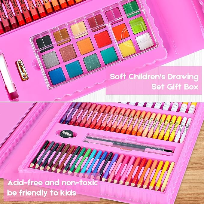 iBayam Stocking Stuffers, Art Supplies, Arts and Crafts for Kids Ages 8-12, Teens Girls Christmas Gifts, 251-Pack Art Set Case with Trifold Easel, Sketch Pads, Gifts for 5-12 Year Old Girl
