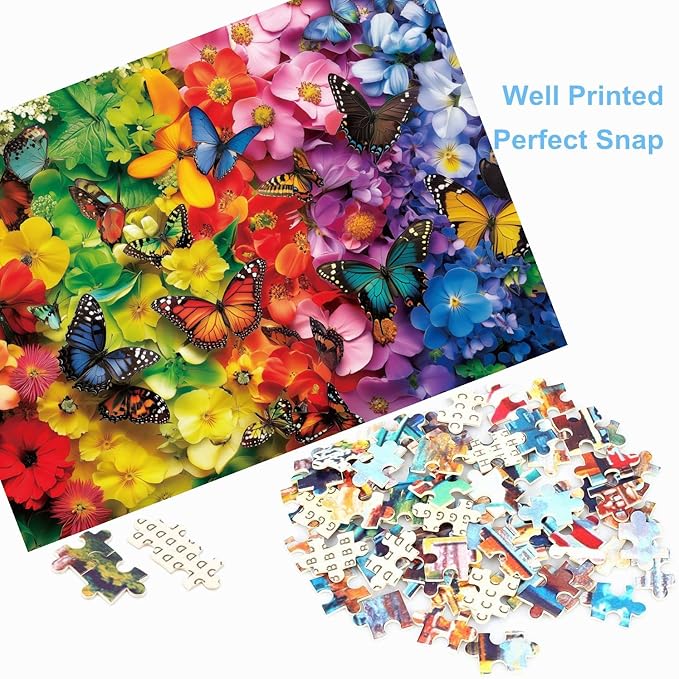 500 Piece Puzzles for Adults Colorful Butterflies 20.5 x 15 Inch 500 Piece Jigsaw Puzzles for Kids Adults Puzzles 500 Pieces for Adults Holiday Educational Challenge Toy