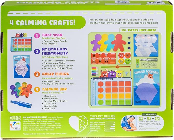 Open The Joy Calming Crafts Kit for Kids - Mindfulness Art Activities, DIY Stress Relief Projects, and Sensory Play for Emotional Wellness - Ages 4 and Up