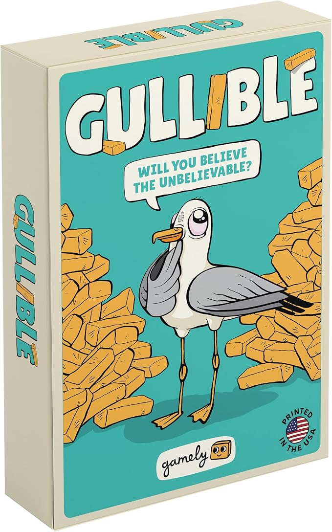 Gullible: The Hilarious Team Game of Creativity, Bluffing and Astonishing Facts. Will You Fool Your Family and Friends or Believe The Unbelievable? (Gullible - Same Game, Smaller Box) (New Edition)