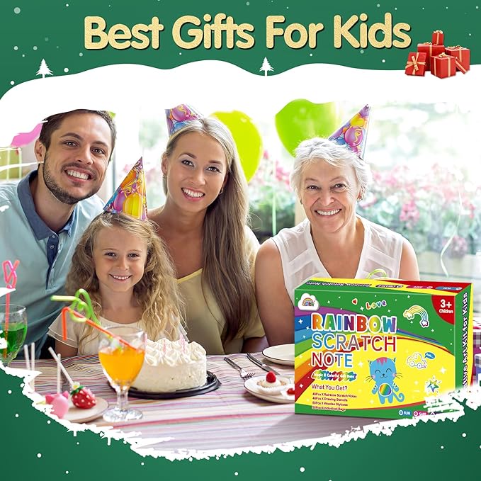 ZMLM Scratch Art Party Favors: 36 Pcs Birthday Gifts Goodie Bags Stuffers Rainbow Scratch Paper Craft Notebooks for Kids 4-8 Classroom Prize Students End School Supplies Toy Girls Boys Return Gift