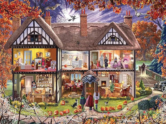 White Mountain Halloween House 1000 Piece Halloween Jigsaw Puzzle for Fall and Autumn