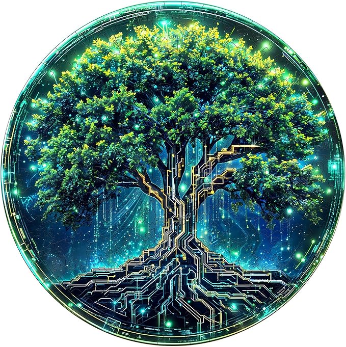 Jigfoxy Wooden Puzzles for Adults, Mechanical Tree of Life Wood Puzzles Adult, Unique Animal Shape Wooden Jigsaw Puzzles for Adults, Birthday Gifts for Puzzle Lovers, Family (S-8.5 * 8.5in-100pcs)