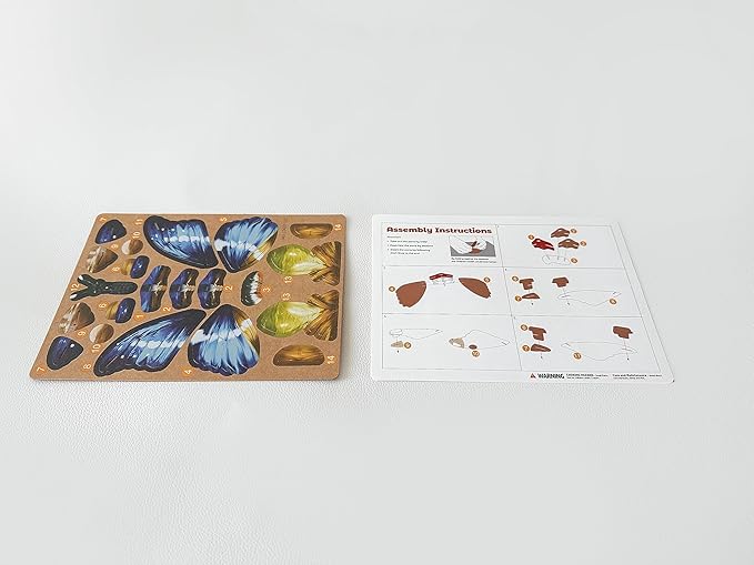 STEM Projects Preschool Toys for Kids, Eco-Friendly 3D Paper Puzzles for Children, Ideal Common Blue Morpho (Ages 7+)……