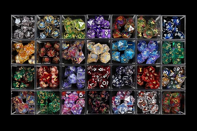 Sharp Edge Dice Set for DND for Dungeons and Dragons Ttrpg Games, Multi-Sided RPG Polyhedral Resin DND Dice Set | Collectable Dice (Resin Mystery Dice)