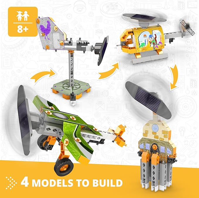 Engino STEAM Labs, How Solar Energy Works, STEAM Kit for Ages 8+, Building Kit, STEM Toys for Girls & Boys, Learning & Education Toys (4 Models)