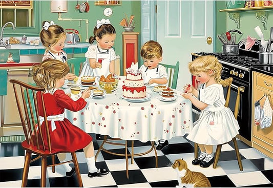 100 Piece Children's Cake Puzzles for Kids Ages 6-8 8-10 - Kitchen House Jigsaw Puzzles - 100 Piece Senior Jigsaw Puzzle for Toddlers Kids Puzzles Toys Birthday Gifts for Boys Girls Adults(15 x 19in)