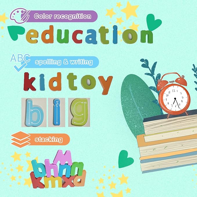 Alphabet Puzzle - montessori Wooden Puzzles for Toddlers 1-5 | abc Alphabet Puzzles Learning Toys for toddlers toddler learning toys Preschool Educational Gift for kids Lowercase Letter Puzzle