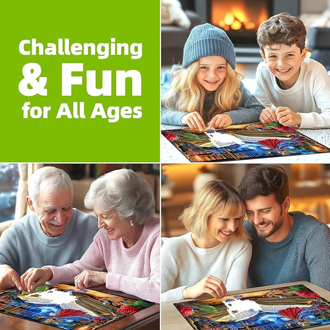 Blueforest 1000 Piece Jigsaw Puzzle for Adults, Magical Book Art Puzzle, Challenging Fun Unique Adult Puzzles for Relaxation & Wall Decor 27.5x19.7 Inch