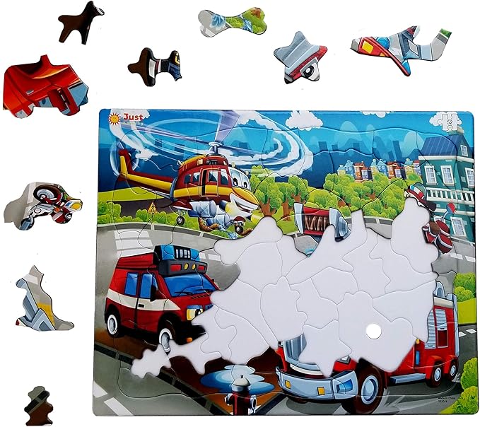 Just Smarty Fire Truck Toddler Puzzles for Boys and Girls | Fire Truck Toy 52 Pieces Jigsaw | Firefighter Puzzle | Firefighter Kids Great Gift | Kids Toy Ages 4-6 | Puzzles for 5 Year Olds