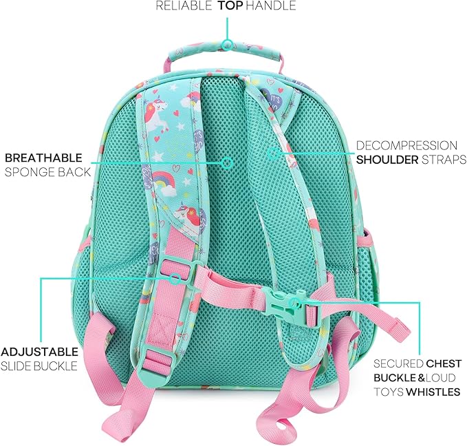 mibasies Girls Backpack 5-8: Lightweight Kids Backpacks for Girls - Girl Bookbag for Elementary School - Magical Unicorn