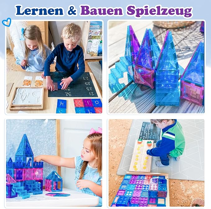 Diamond Magnetic Building Blocks - Princess Toys for 3-8 Year Old Girls & Boys - 3 4 5 6 Year Old Girl Birthday Xmas Present