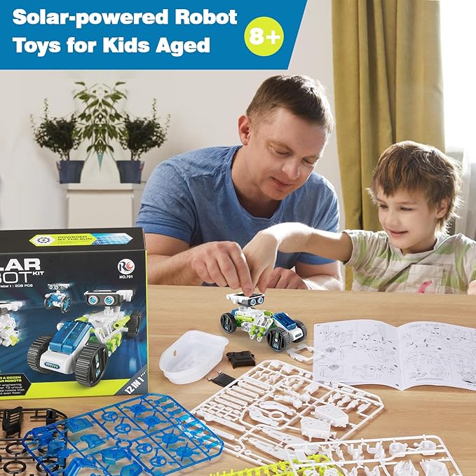 12-in-1 Solar Robot Kit for Kids 8-12, STEM Projects for Kids, DIY Building Toy Set & Science Kits for Kids Age 8-12 Boys & Girls Birthday, Green