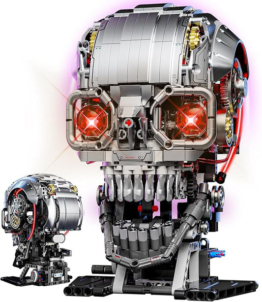 Mechanical Skull Building Set, Horror Ghost Zombie Skeleton Head Toy Home Decor, Creative Halloween Birthday Gift Toy for Adults Teens Boys Age 12+ (1099 PCS)