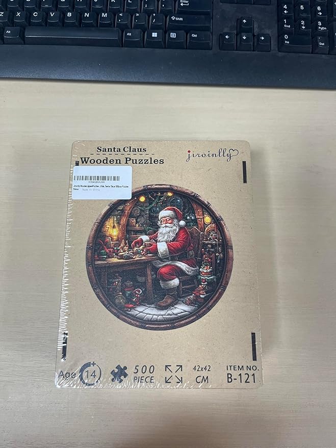 Wooden Puzzles for Adults, 500 Pieces Christmas Puzzle for Adults and Kids, Santa Claus Unique Shape Wooden Jigsaw Puzzle, Wooden Puzzle Creative Toys for Family Friends, 16.5 Inch