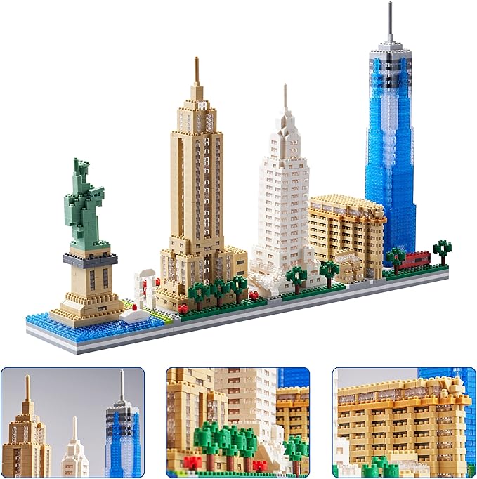 New York Skyline Building Set - 3452pcs | Challenging & Detailed Architecture for Adults & Teens