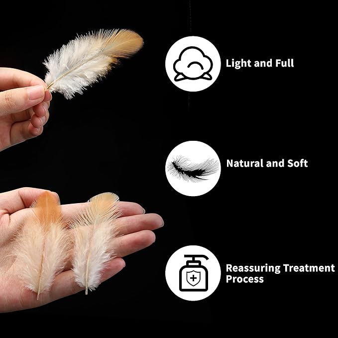 Soarer Natural Craft Feathers Bulk - 300pcs 3-5inch Natural Feathers for Dream Catcher Supplies, Home Party, Hats and Jewelry Accessories and DIY Crafts