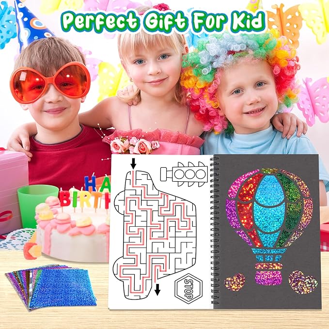 Art & Craft Activity,Foil Craft Traffic DIY Art Fun Kits,No Mess Creative Foil Art Kits Set Drawing Game for Kids,Birthday Gifts Crafts Supplies Travel Toys for Girls Boys Ages 4 5 6 7 8 9 Year Old