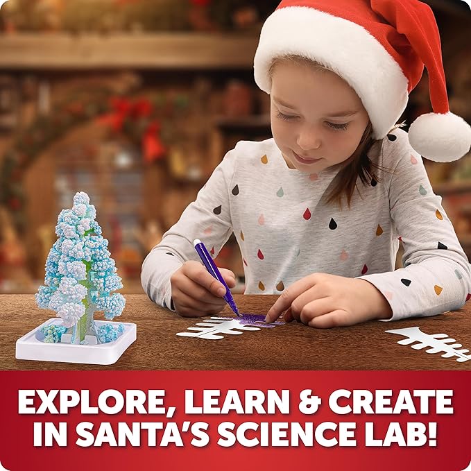 Santa's Christmas Science Workshop - Holiday STEM Kit for Kids with 5 Magical Experiments & 20 Bonus Activities, Educational Science Kit Stocking Stuffers, Crafts for Kids Age 8 and Up