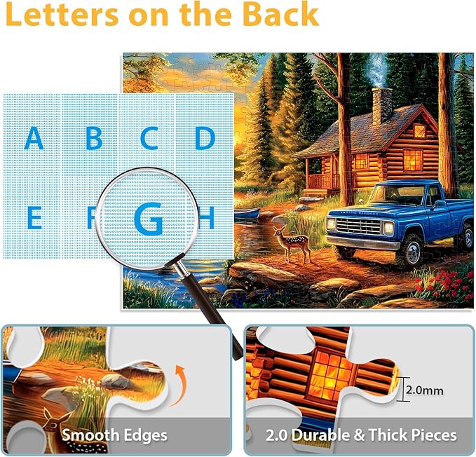 300 Piece Jigsaw Puzzle for Adults, Deer Forest Puzzles 300 Pieces for Adults Fit Together Perfectly, Challenging Puzzle for Friends Family Activity Game Nights- Finished Size 20.5×15