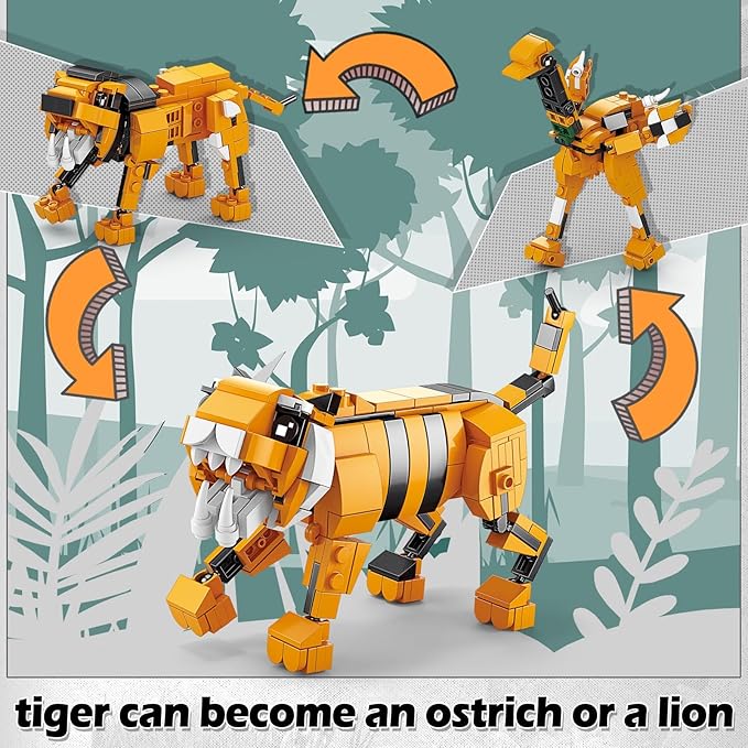 Creator 3 in 1 Animals Building Set, 12 Forest & Sea Figures Toys, Compatible With Lego Collectible Building Toy, Party Favors Gifts for Kids, Boys & Girls 8 Plus Years Old