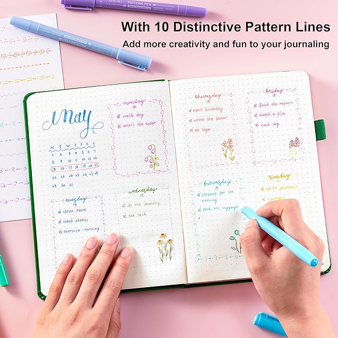 12 Pastel Colored Curve Highlighter Pen Set, 10 Different Shapes Dual Tip Aesthetic and Cute Markers for Kids Adults Journaling Drawing Note Taking Planner Scrapbook Art School Supplies
