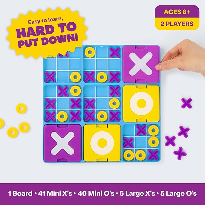 What Do You Meme? Ultimate Tic Tac Toe™ by Relatable, Fun Board Games for Family Gatherings, Great Games for Kids 8+, Includes 1 Board, 41 Mini X's, 40 Mini O's, 5 Large X's, 5 Large O's