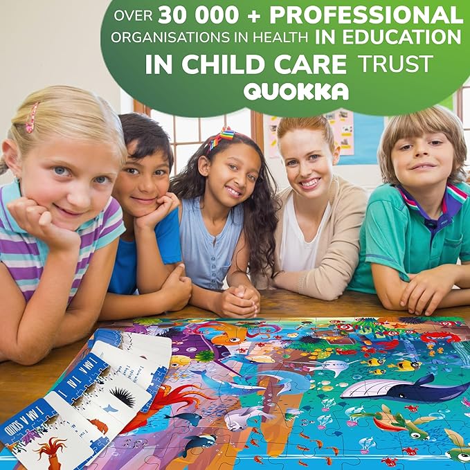 QUOKKA Search and Find Puzzles for Kids Ages 4-6 - Riddle Kids Puzzles 6-8 Years Old - 70 Unique Pcs - 20 Illustrated Guessing Cards - Engaging Children Themes - Ocean Puzzle Gift for Toddlers 3-5